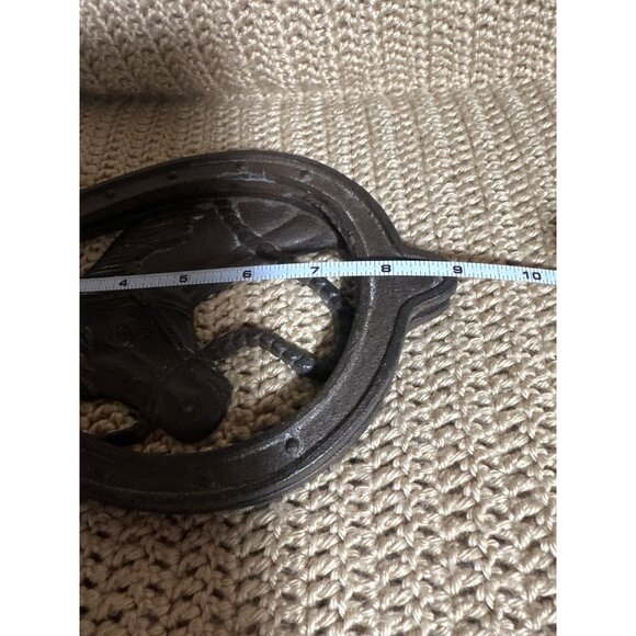 Cast Iron Horse Head Door Knocker Rustic Horseshoe Design Western Decor - Picture 5 of 5